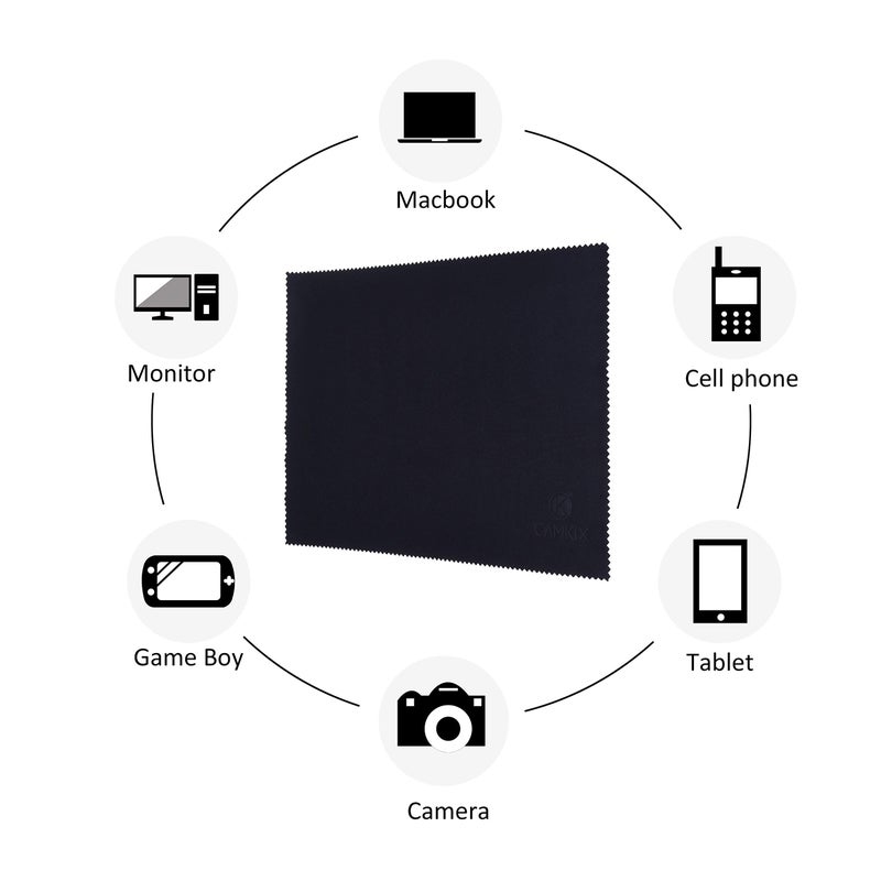 CamKix Microfiber Cover Cloth Cleaning Set - Compatible with Apple MacBook Pro (15-16â€) - 4X Keyboard Liner Cloth, 1x Double Sided Cloth and 1 x Lens Cleaning Paper Tissue Booklet - Image 4